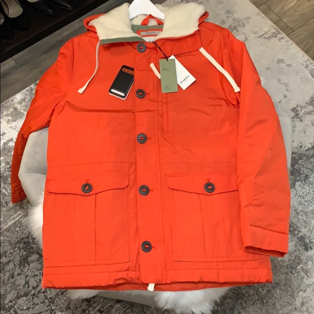NEW! Men’s Orange Thermore Hooded Coat NWT - Picture 2 of 9